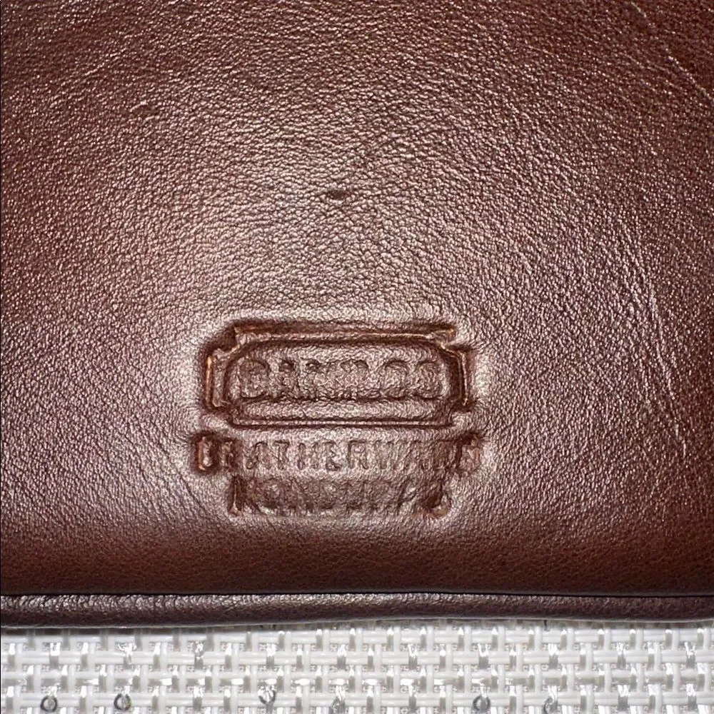 DANILOS Chestnut Brown Genuine Leather Wristlet Pouch Wallet
